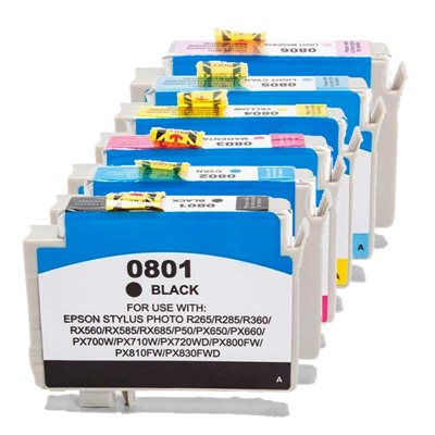Комплект чернил Epson T0807 6-цветов, аналог