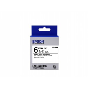 Epson Label Cartridge LK-2WBN Standard glue Black on White 6mm (