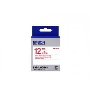 Epson LK-4WRN (C53S654011) Label Cartridge Standard, Red on Whit
