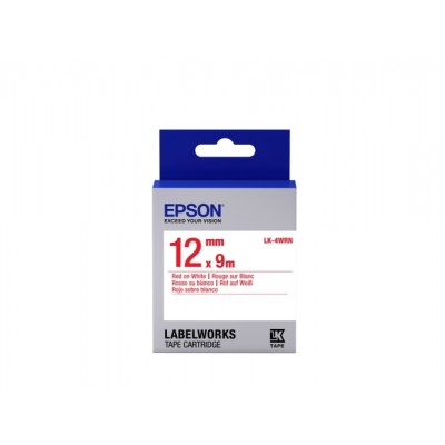 Epson LK-4WRN (C53S654011) Label Cartridge Standard, Red on Whit