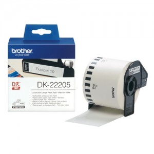 Brother DK-22205 (DK22205) Continuous Paper Label Roll, Black on