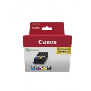 Canon CLI-551 (6509B015) Ink Cartridge Multipack, C/M/Y/BK