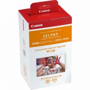Canon 8568B001 RP-108 Colour Ink Cartridge + 100x148mm Paper Set