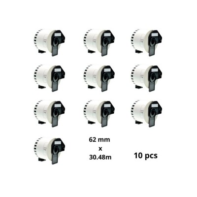 Brother DK-22205 DK22205 62mm x 30480mm termopaberist etiketid, tootja Dore, 10 tk