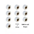 Dymo 11353 S0722530 etiketi rull Dore analoog komplekt 10 tükki removable