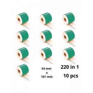 Dymo 99014 S0722430 Green etiketi rull Dore analoog komplekt 10 tükki