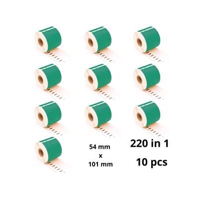 Dymo 99014 S0722430 Green etiketi rull Dore analoog komplekt 10 tükki