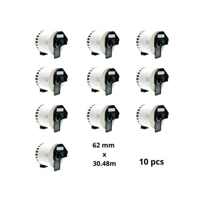 Brother DK-22205 DK22205 62mm x 30480mm термоэтикетки, производитель GROF, 10 tk