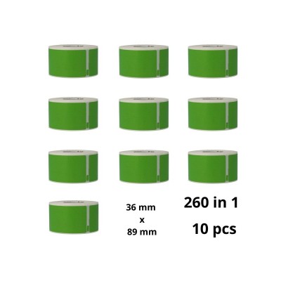 Dymo 99012 Green S0722400 etiketi rull Dore analoog komplekt 10 tükki