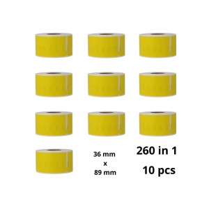 Dymo 99012 Yellow S0722400 etiketi rull Dore analoog komplekt 10 tükki