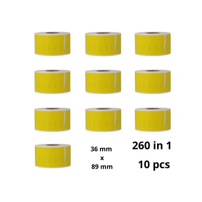 Dymo 99012 Yellow S0722400 etiketi rull Dore analoog komplekt 10 tükki