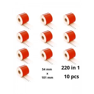 Dymo 99014 S0722430 Red etiketi rull Dore analoog komplekt 10 tükki