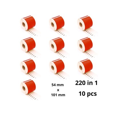 Dymo 99014 S0722430 Red etiketi rull Dore analoog komplekt 10 tükki