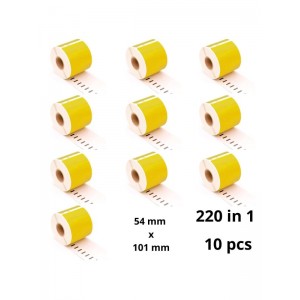 Dymo 99014 S0722430 Yellow etiketi rull Dore analoog komplekt 10 tükki