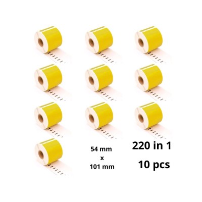 Dymo 99014 S0722430 Yellow etiketi rull Dore analoog komplekt 10 tükki