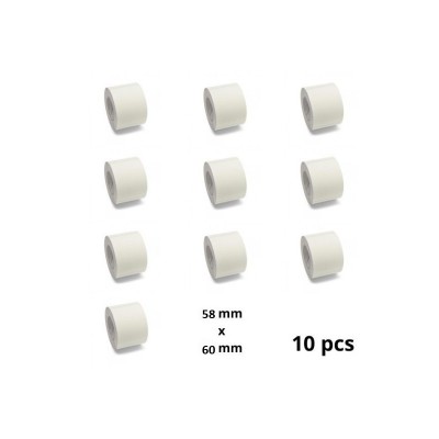 Valge skaala silt 58mm x 60mm südamikuga 40mm sildid rullis 700 Dore analoog komplekt 10 tükki