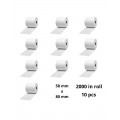 Termilised sildid 58 mm x 80 mm, core 40 mm, rull 2000 tk komplekt 10 tükki