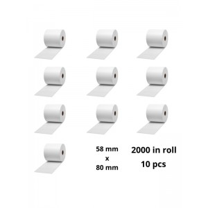 Termilised sildid 58 mm x 80 mm, core 40 mm, rull 2000 tk komplekt 10 tükki