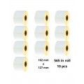 Termilised sildid 102mm x 127mm, 25 mm, rull 565 tk, 10 tk