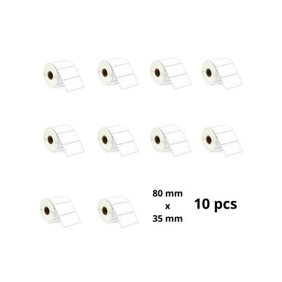 Zebra 80mm x 35mm термоэтикетки 25 mm südamikuga, производитель Dore, 10 tk