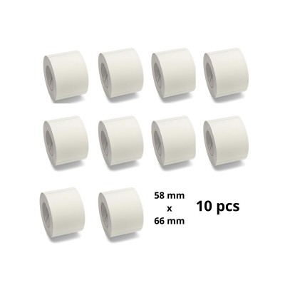 Zebra 58mm x 66mm термоэтикетки 25 mm südamikuga, производитель Dore, 10 tk