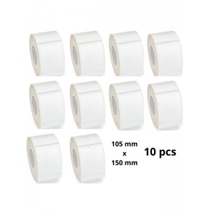 Termosildid 105mm x 150mm, 76 mm südamik, rull 1000 tk, eemaldatav, 10tk
