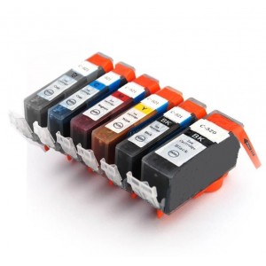 Analoog tintide komplekt Canon PGI-520 (PGBK) / CLI-521 (C/M/Y/BK/GY)