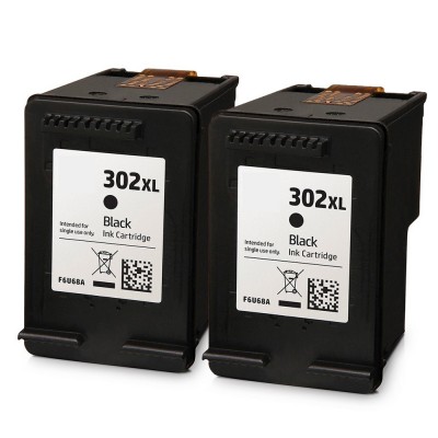 Analoog tint HP 302XL (F6U68AE) Black - 2 pack